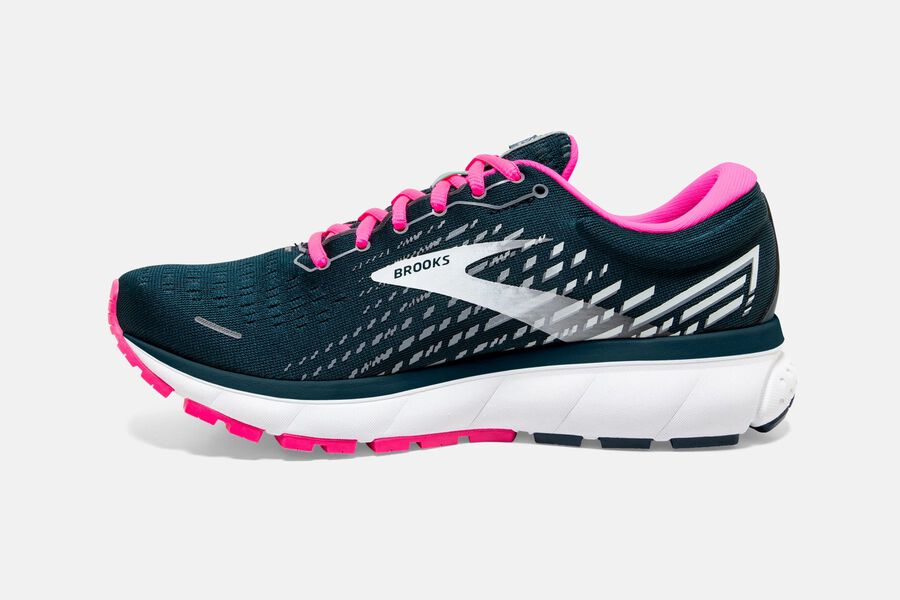 Brooks Ghost 13 Road Running Shoes Womens - Navy/Pink - PMHBG-5478